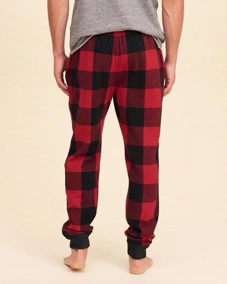 mens flannel jogger pants