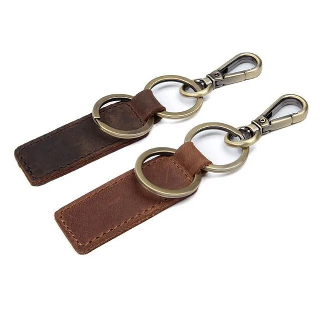 Custom Blank Leather Keychain Key Chain Gifts Car Metal Logo Keychain