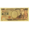 hot selling Japanese 24K GOLD FOIL BANKNOTE10000 YUAN WITH PURE GOLD PLATED
