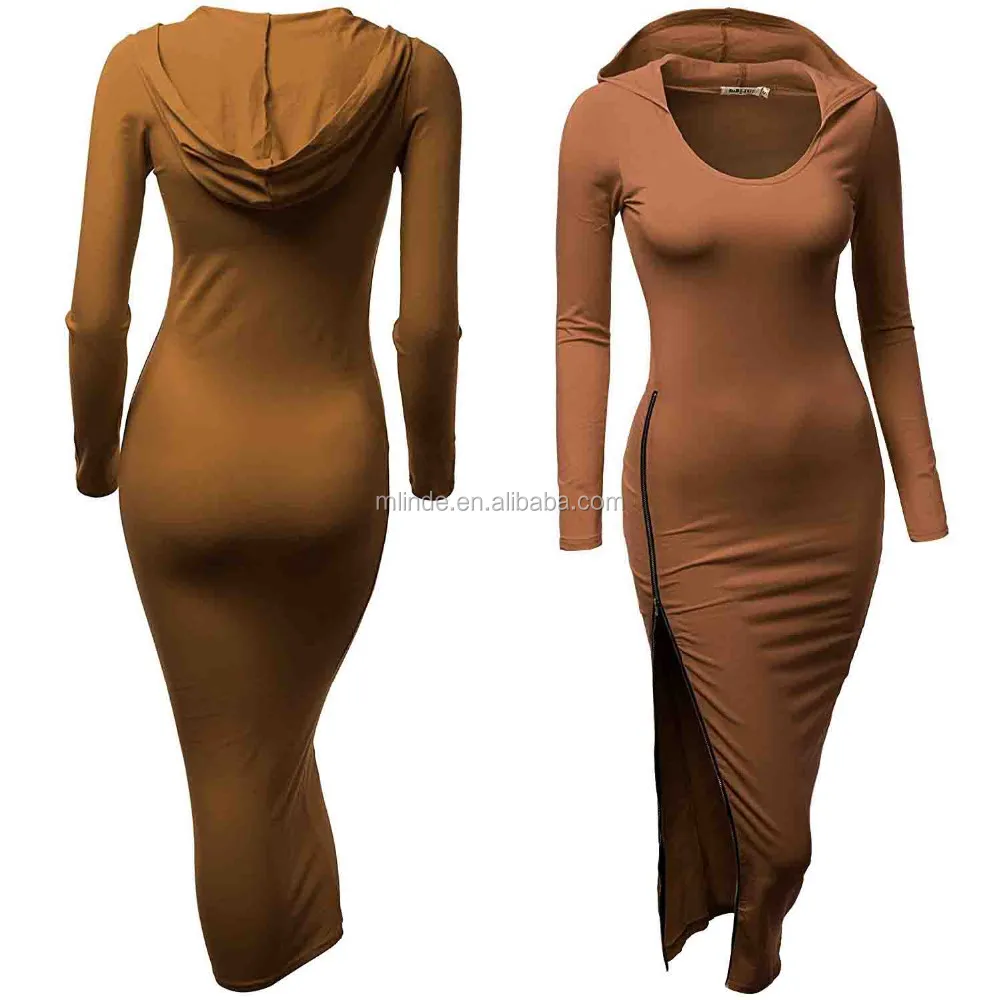 long sleeve long fitted dress