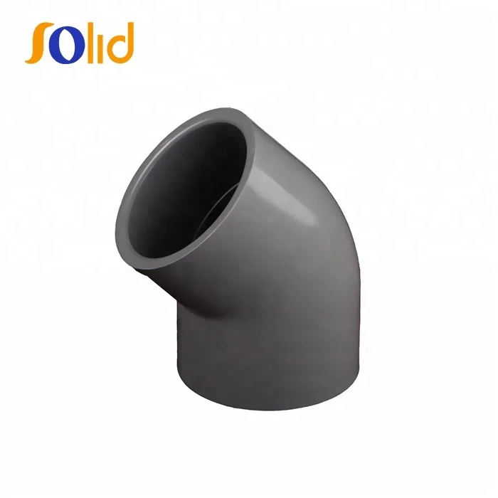 Factory Price DIN Plastic Pvc Pipe Fittings UPVC PVC 45 Degree Elbow