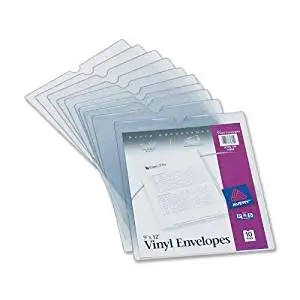 Avery Consumer Products Avery Consumer Products Vinyl Envelopes, 9 in.x12 in., Heavyweight, Top Thumb notched, CL
