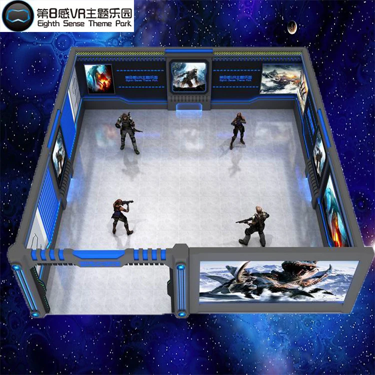 9d vr room fighting games 4 persons multiplayer virtual reality simulator for earn money