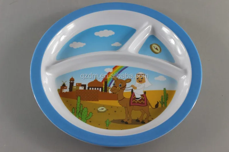 8.5" Melamine 3 Divide Plate, 100% Melamdine Section Plate