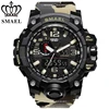 Smael 1545 Brand Luxury Dual Time Male Clock Army Military Camouflage Plastic Sport Waterproof Men Electronic Quartz Wrist Watch