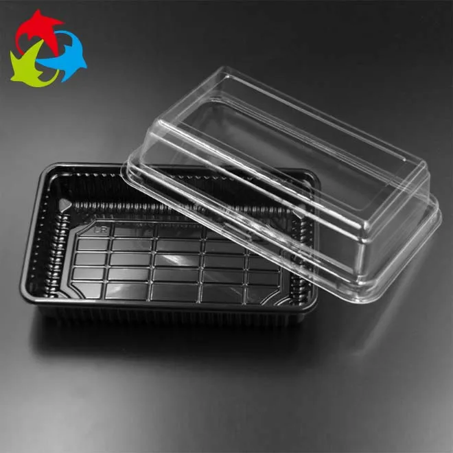 Custom Disposable Cake Rectangular Plastic Container For Clear Plastic