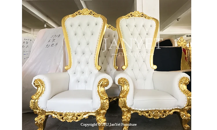 Alquiler De Boda Evento Madera Tallada Alta Espalda Throne Silla De La