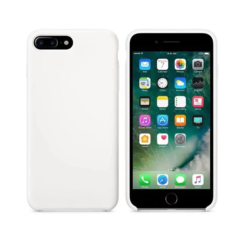 Colorful luxury silicone cell phone cover for iphone 7Plus /8 Plus slim liquid mobile case