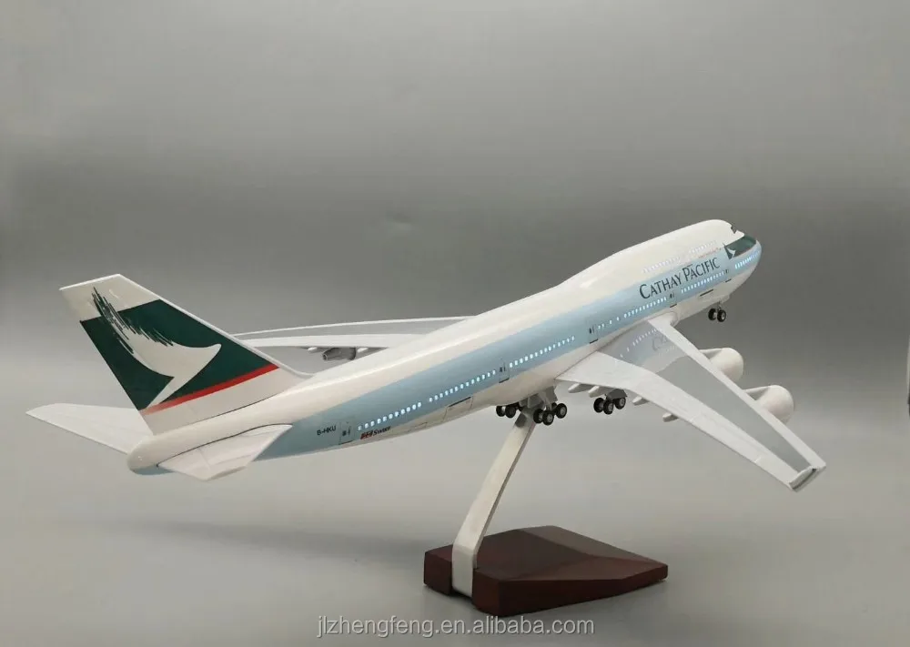 CATHAY PACIFIC  LARGE PLANE MODEL  WITH STAND APX 47cm SOLID RESIN New Livery 