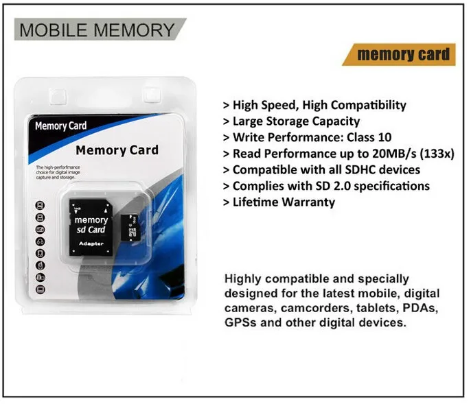 Wholesale camera laptop Custom logo TF SD memory card 8GB 16GB 32GB Class 10