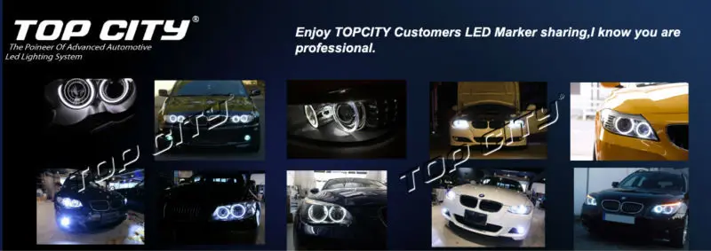 TOPCITY Wholesale Stable Quality 4PCS*XTE 7000K 1200LM Canbus 40W LED Angel Eyes H8 For BMW X1 X5 X6 Z4 M3