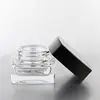 20g 30g 50g lotion containers acrylic square cream jar clear frosted double wall face cream cosmetics jar with black lid