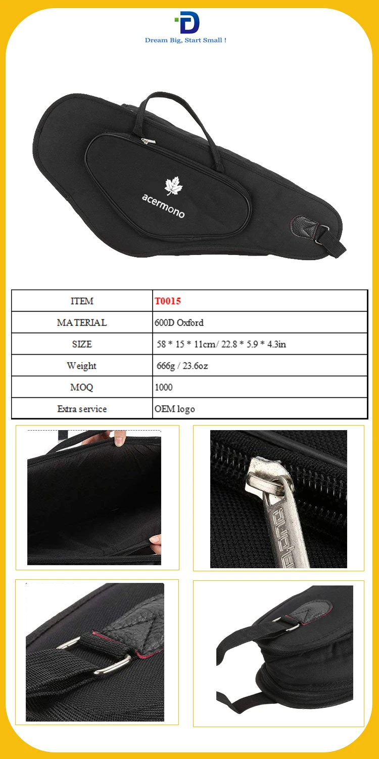 T0015 Saxophone Sax Bag Case With Adjustable Shoulder Strap Pocket