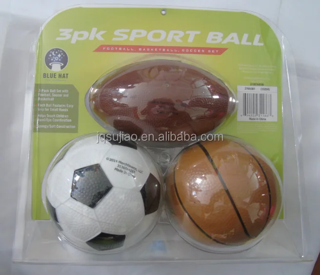 2 Sets Avail Kids Play Toy SPORTS 3 Pack BALLS Football Basketball Soccer Ball 