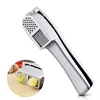 2 in 1 Kitchen Gadget Aluminium garlic press rocker squeezer Crusher Mincer Grinder Chopper Slicer