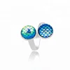 new hot sale mermaid cute silver adjustable couple ring