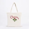 Popular Holiday Cheers Letter Pattern Cheap Customized Logo Canvas Tote Shopping Bag Special Custom Tote Bag