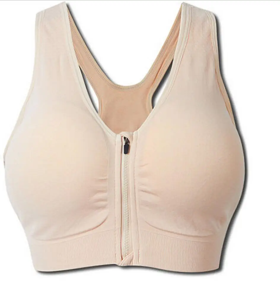 Zip front sports bra after surgery