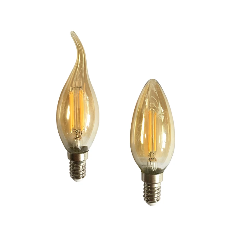 Amber/Clear   Glass Cover 4w E27  Base  ST64  LED Filament bulb   Made  in  China