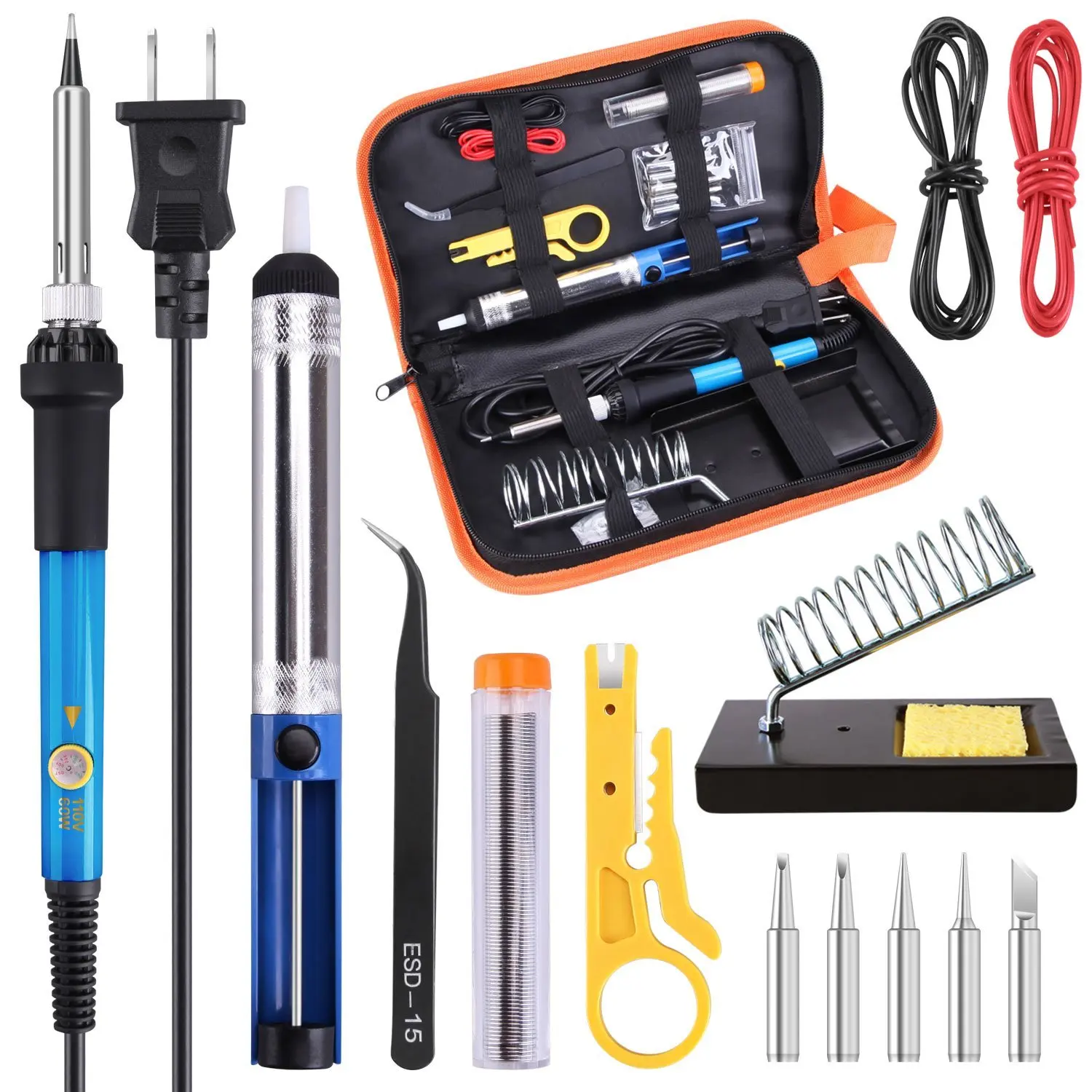 Buy Soldering Iron Kit Electronics 60W Adjustable Temperature Welding