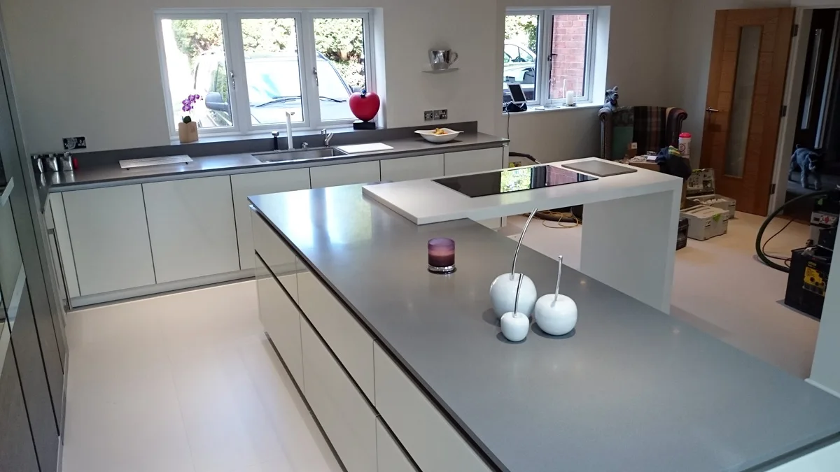 Kitchen Grey Star Quartz Solid Surface Countertops Platinum Grey