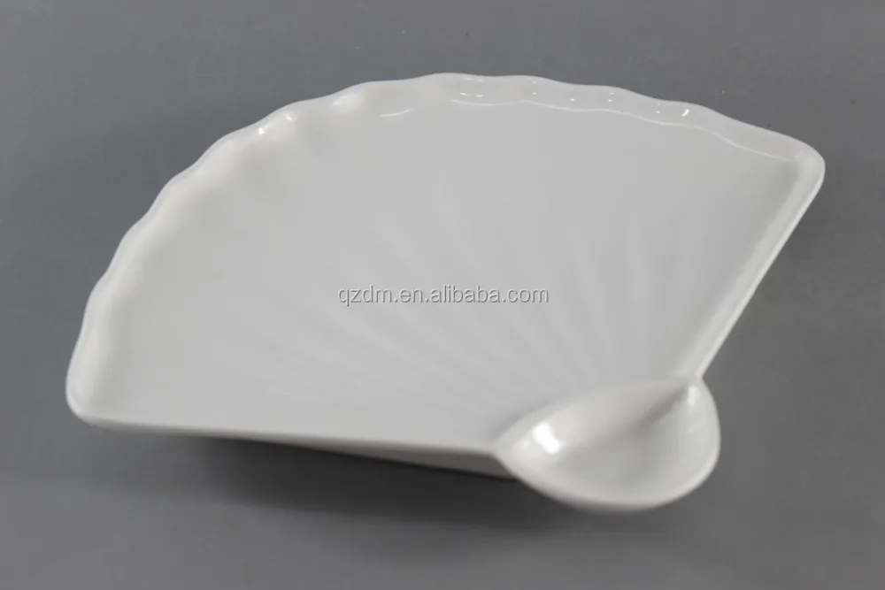Shell Shape Melamine Dessert Dish,Food Grade Plastic Shell Plate