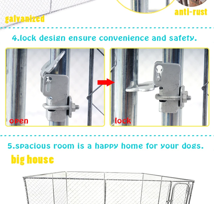 Cheap large chain link dog box kennel chain link dog run