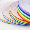 Deepeel KY307 2.5CM DIY Gift Wrapping Ribbons Rainbow Stripe Belt Nylon Webbings For Bag Belt