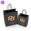 Factory Wholesale Handmade Small Glossy Hdpe Laminated Black Gift Apparel Packaging Paper Shopping Bag for Clothes