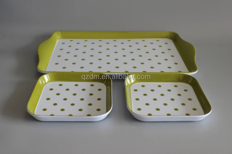 Korea Style Plastic Serving tray + small tray sets for 3pcs