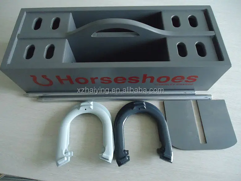 Set Of Sportcraft Horseshoes Pitching Game Steel In Wooden Case Outdoor Horseshoe Throwing Buy