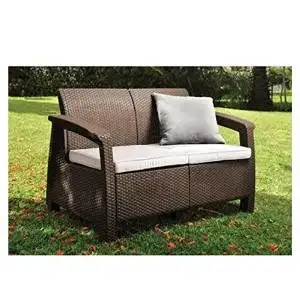 Keter Corfu Patio Loveseat, Brown 214770