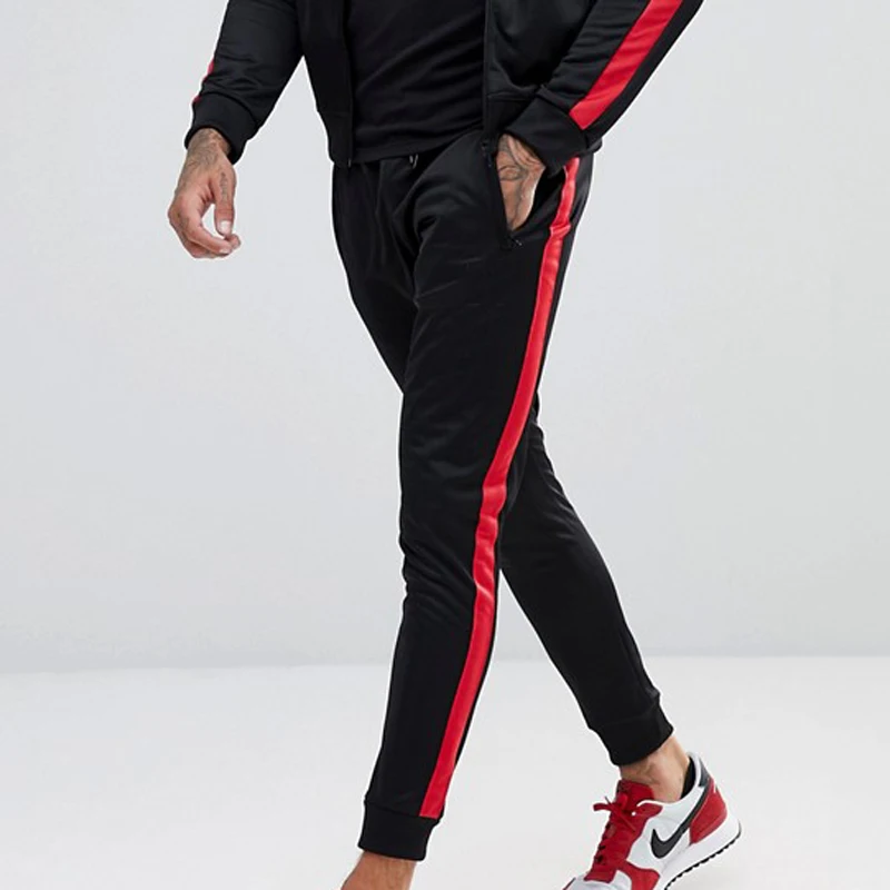 Custom Sport Wear Mens Polyester Track Suit With Side Stripes - Buy ...
