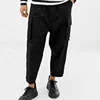 Custom Men Cropped Length Side Pockets Baggy Streetwear Cargo Pants