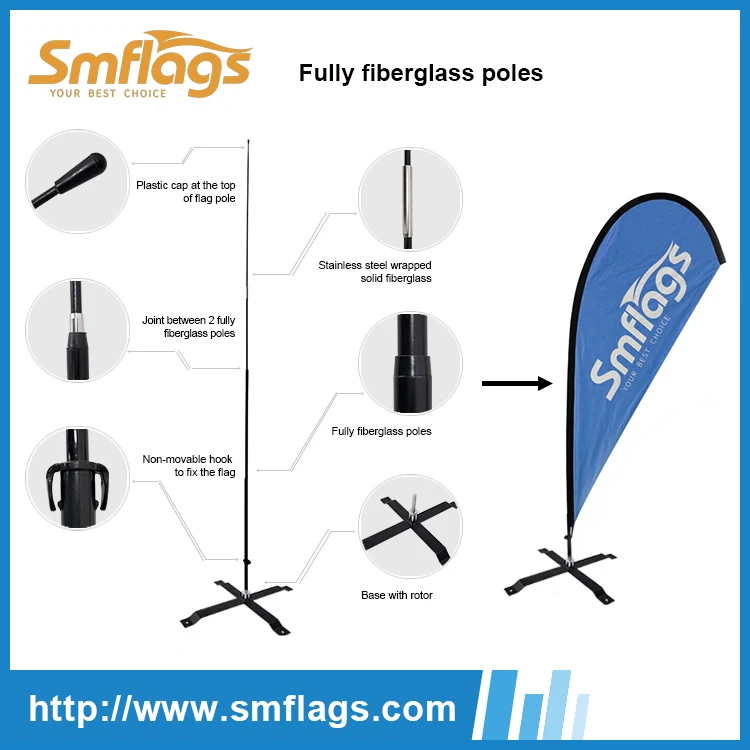 Promotional Outdoor Advertising Digital Printing Blank Teardrop