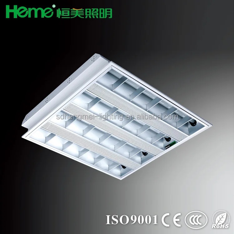 Recessed T8 Fluorescent Lighting Fixture With Perforated Recessed T8 Fluorescent Lighting Fixture With Perforated Grille Lamp Troffer
