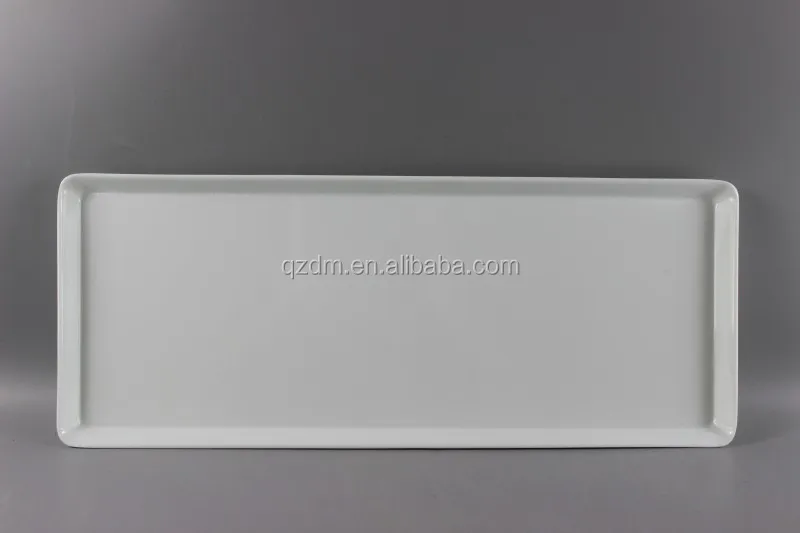 15" White Melamine Rectangle tray 39X15CM