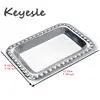 Rectangle wedding food serving dishes, Restaurant silver color china plates