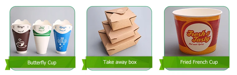 China logo printed disposable take away container box paper food