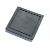 Hot Selling Handmade Wholesale Cut Edge 21*21*0.5cm Square Grooved Black Slate Plate Stone Plate Slate Tableware With Eva Feet