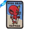 Hook and loop backing merrow border embroidered patches