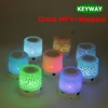 China Factory Wholesale Portable Flash LED Light Crack Pattern MP3 Music Player Support TF Card With Speaker Rechargeable
