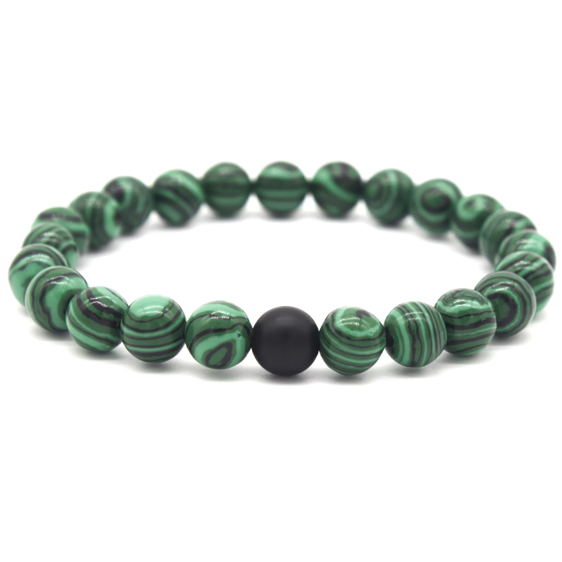 Natural Stone Black Fashion Onyx Custom Charm Bead Bracelet Wholesale
