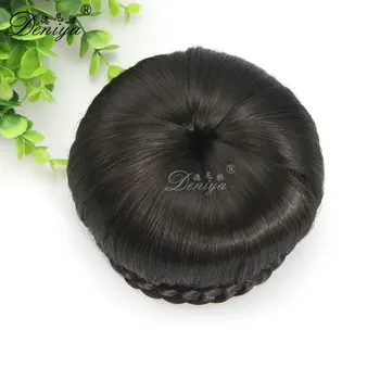 Fashionable Braided Hair Bun Fake Chignon Clips In Hair Bun For