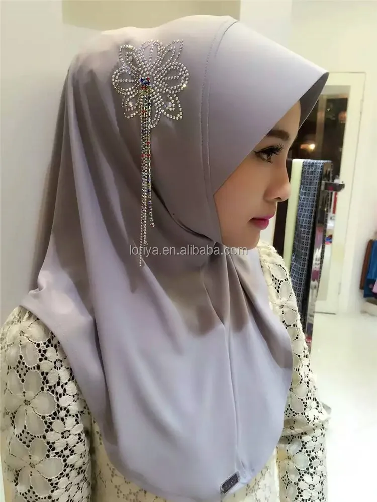 Plain Hijab/scarf With Silver Decoration 