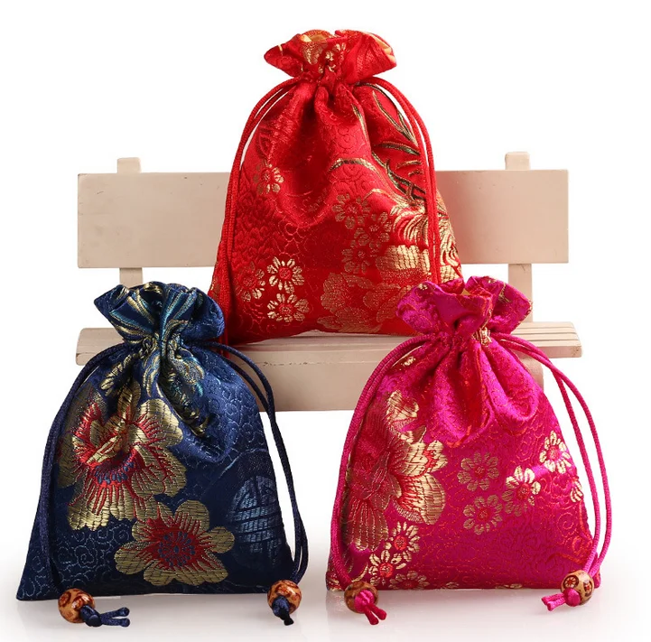 Chinese New Year Gift Bags Wedding Favor Satin Bags Pouch Jewelry ...