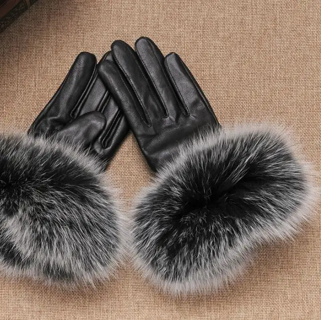 Women #8217 s autumn and winter thicken fleece lining glove lady #8217 s natural fox fur glove genuine leather driving glove R282 cheap Gloves Mittens Adult Fashion Solid Oytall Wrist Women #8217 s autumn and winter thicken fleece lining glove lady #8217 s natural fox fur glove genuine leather driving glove R282 cheap Gloves Mittens Adult Fashion Solid Oytall Wrist
