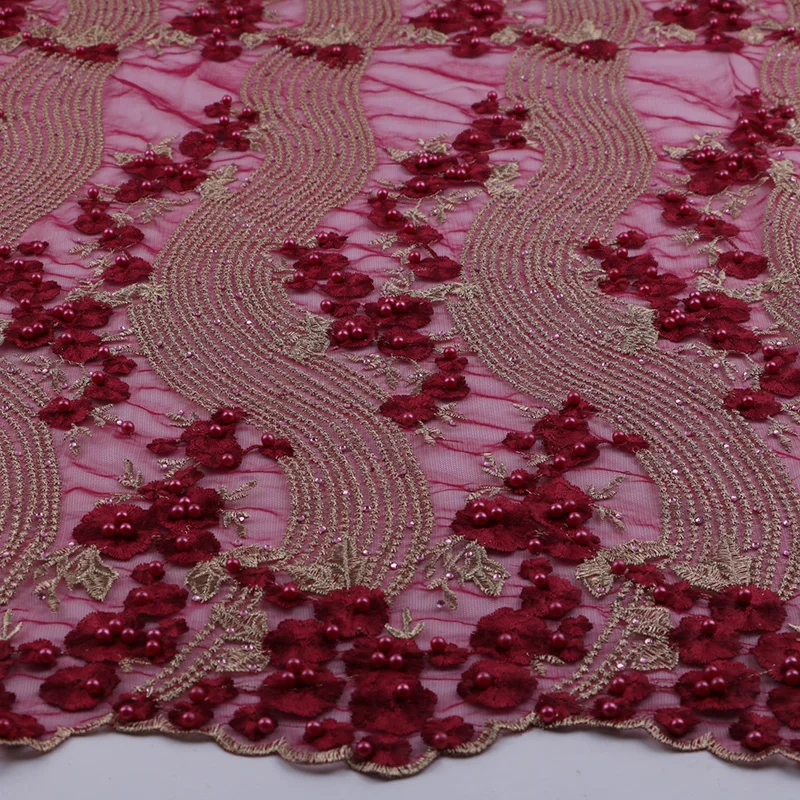 wine colored lace fabric