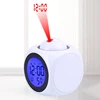 English voice hourly time LED light color screen calendar digital wall projector clock led light digital wall clock