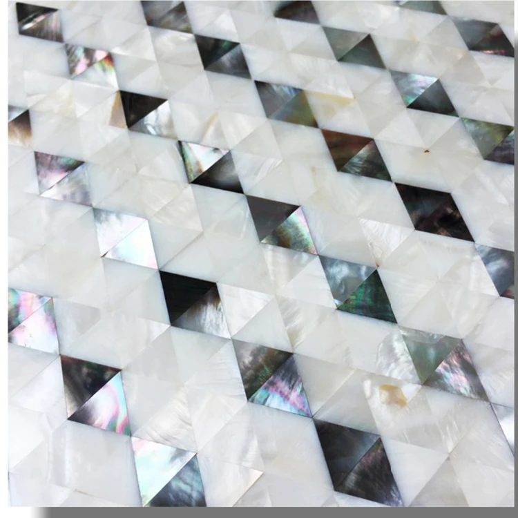 Natural Mother of Pearl Oyster Mini Brick Shell Mosaic Tile for Bathroom / Kitchen Backsplashes 12" X 12"